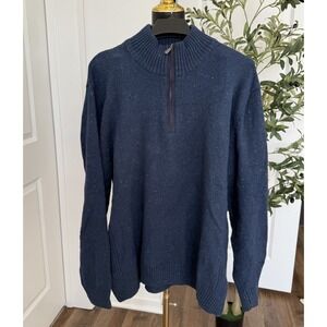 Tricots St Raphael Sweater L Navy  Elbow Patch Pullover Preppy